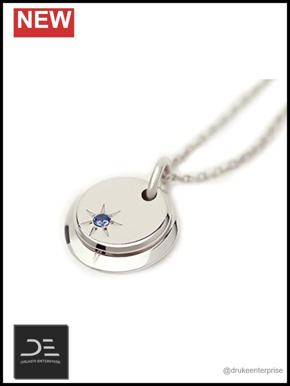 925 Silver White Gold Plated BTS Charm Pendant Necklace Cubic Zirconia